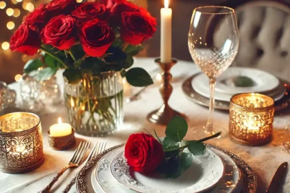 Romantik bir yemek masası